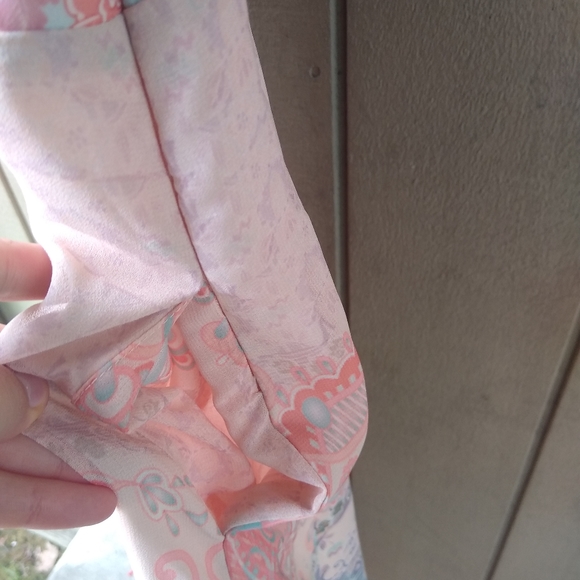 Soft Surroundings Guadalupe Maxi Boho Beach Hawaii Pink Teal Tassle Dres… - Picture 13 of 14